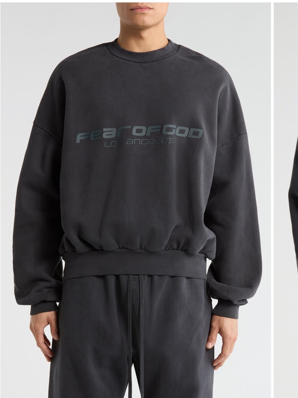 NWT Fear of God Essentials Los Angeles Limited Logo Crewneck - Vintage Black